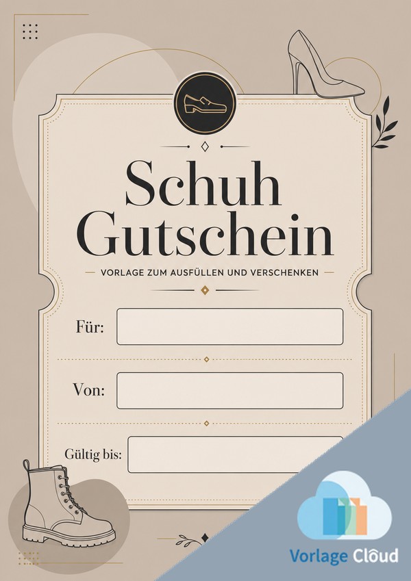 schuh gutschein muster