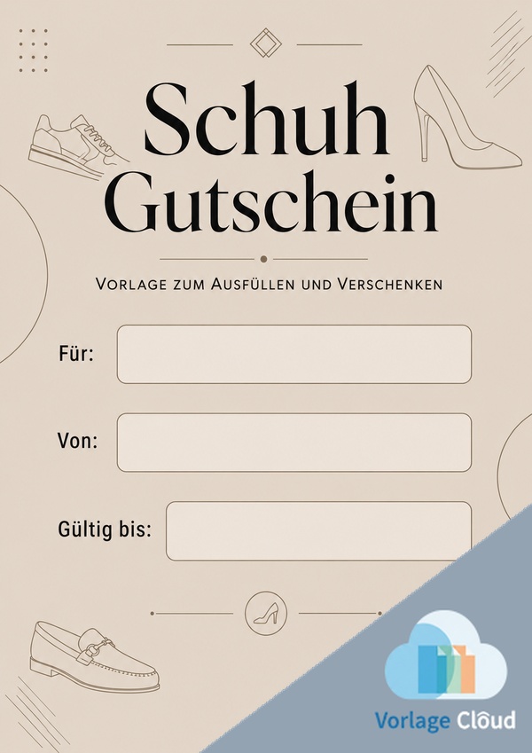 schuh gutschein vorlage