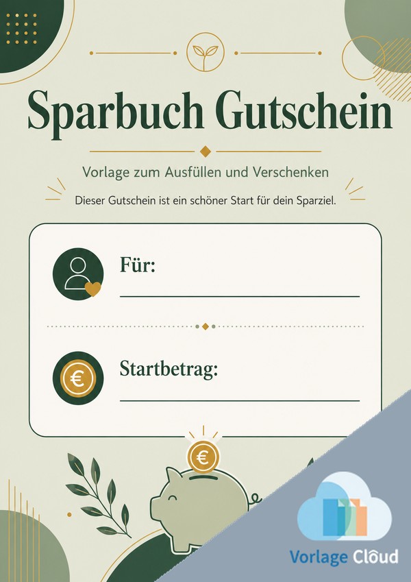 sparbuch gutschein muster