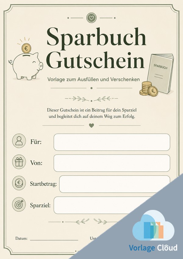 sparbuch gutschein vorlagen