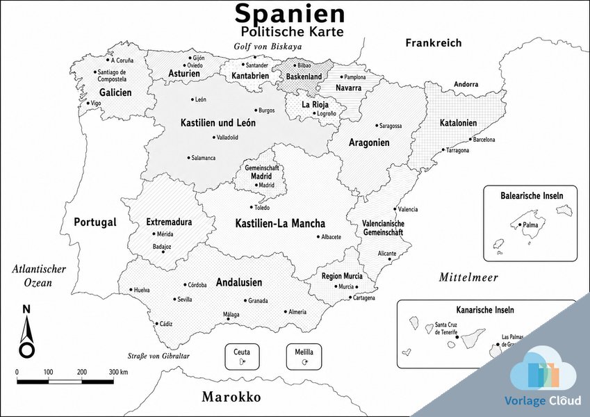 Spanien Karte