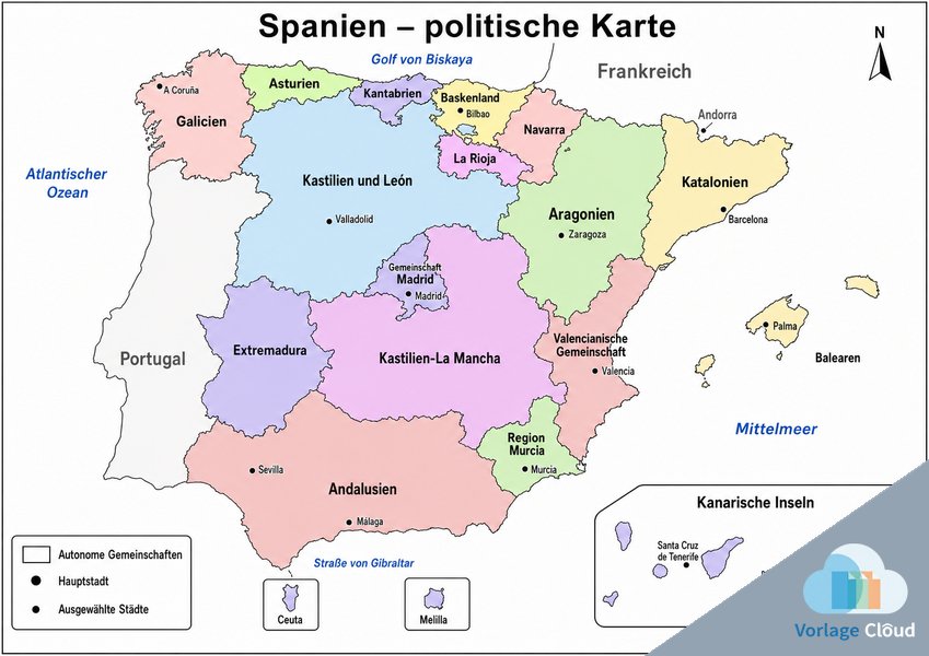Spanien Landkarte