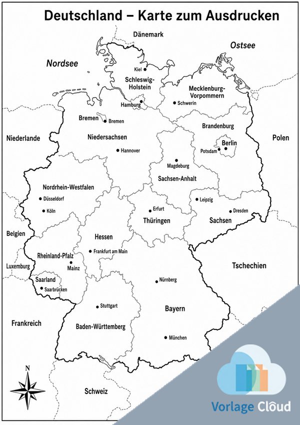 deutschland landkarte zum ausdrucken
