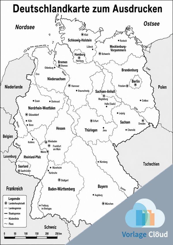 deutschlandkarte mit städten kostenlos