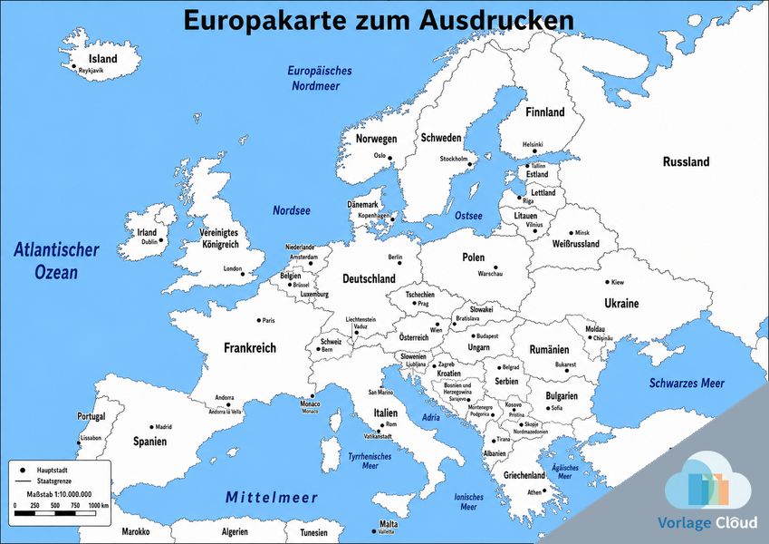 europakarte zum ausdrucken