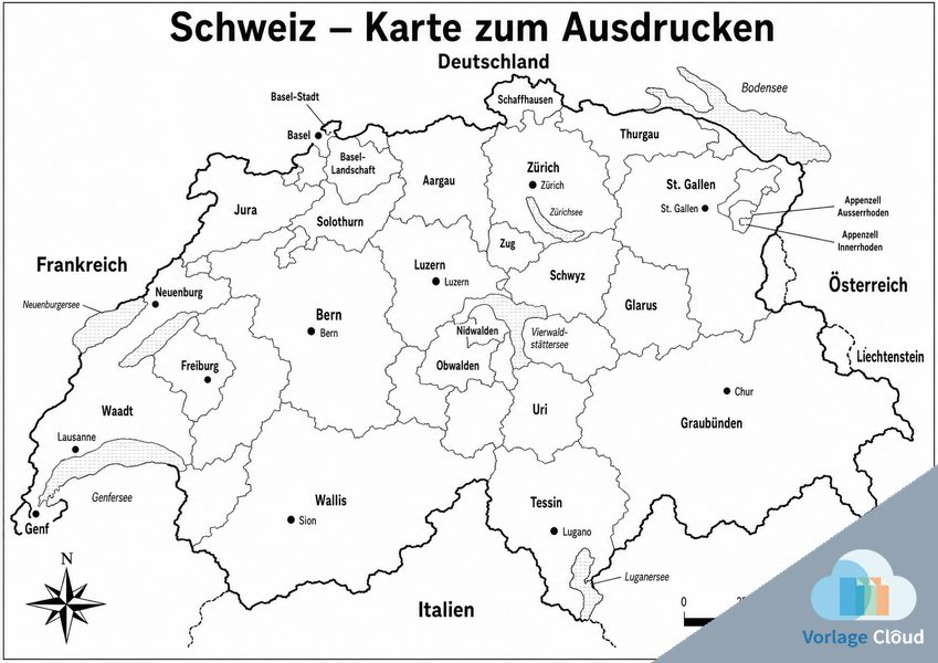 umrisse der schweiz