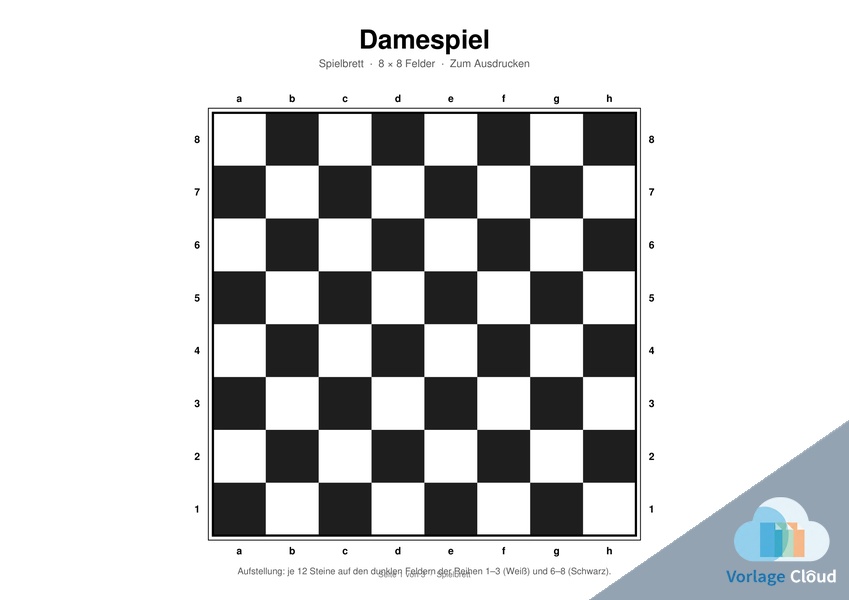 dame spiel vorlage zum ausdrucken