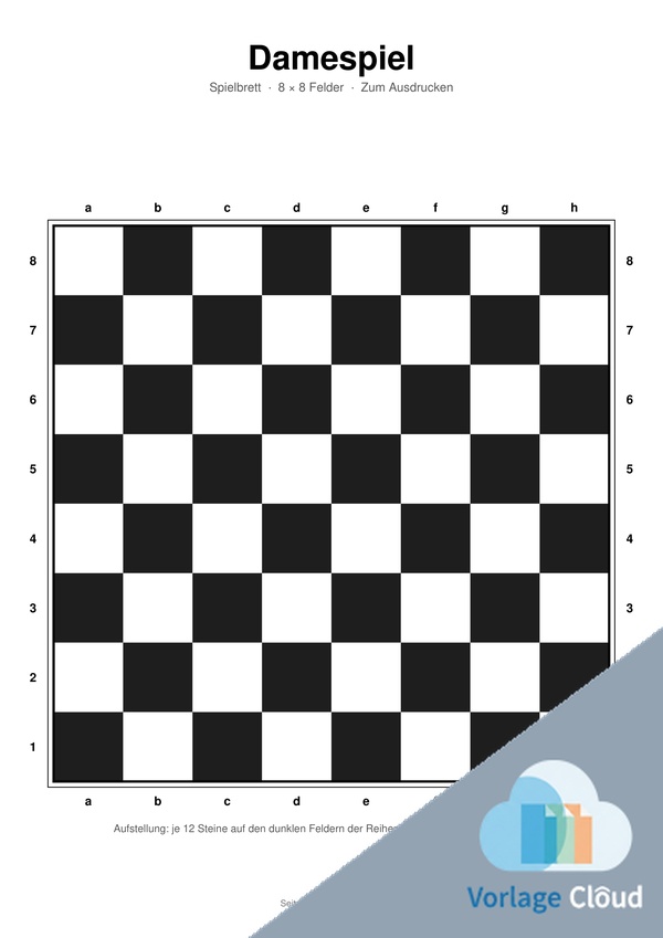 Damespiel Vorlage Zum Ausdrucken Wm