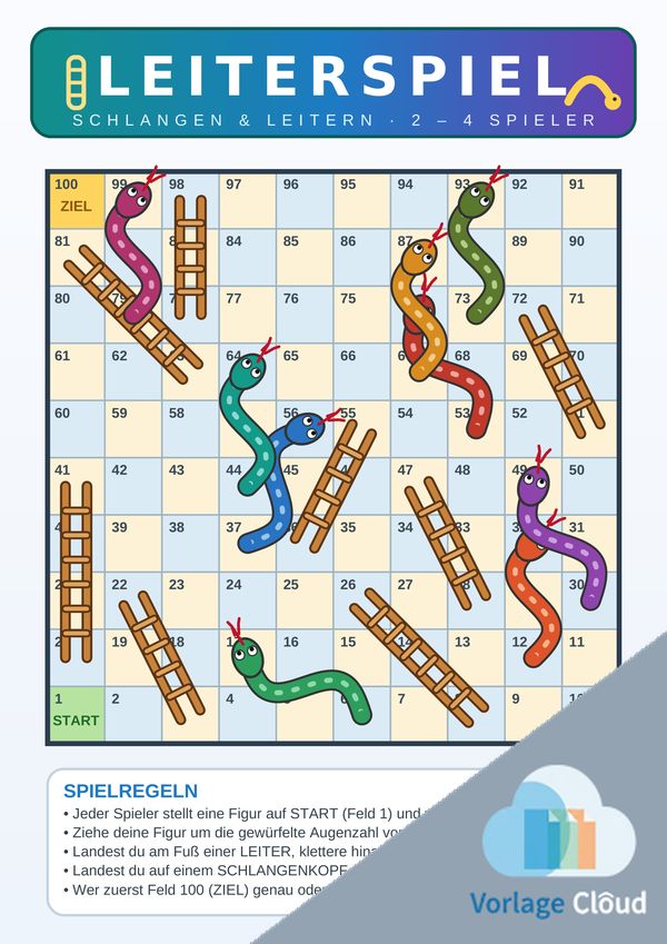 leiterspiel zum ausdrucken