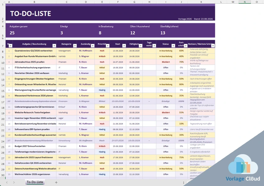 To Do Liste Excel