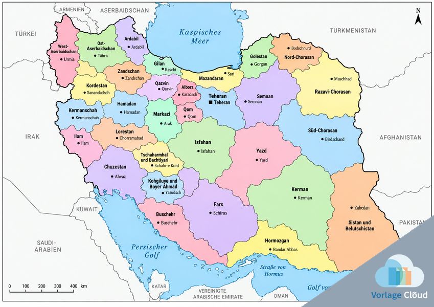 Iran landkarte