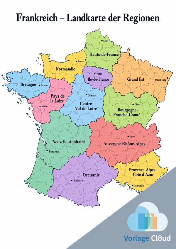 karte frankreich mit regionen wm