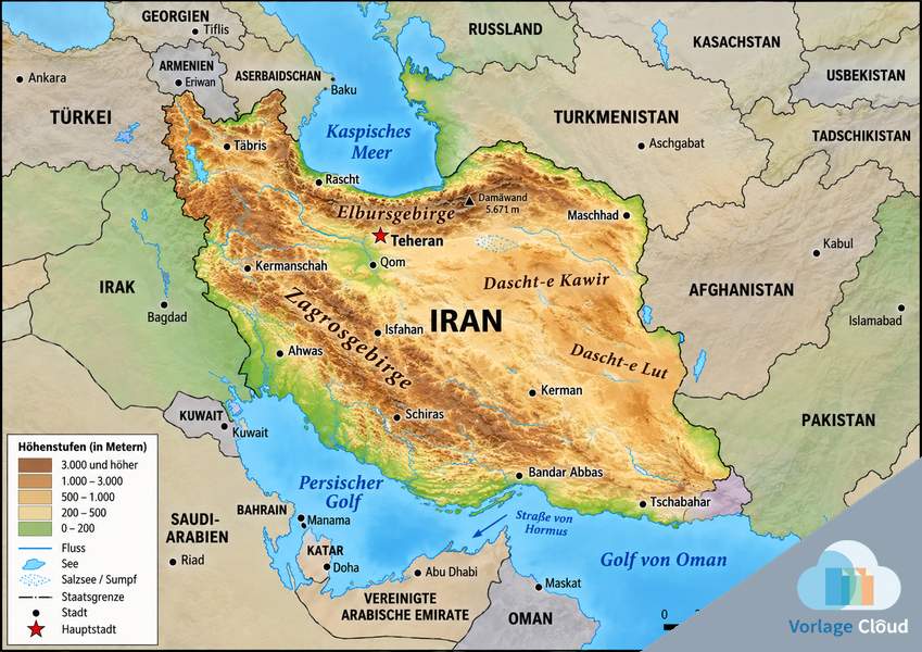 Landkarte Iran
