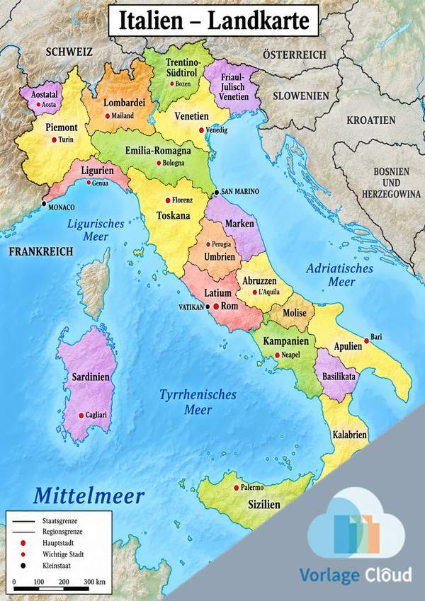 Landkarte Italien Wm