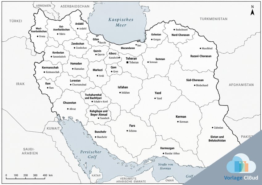 landkarte vom iran