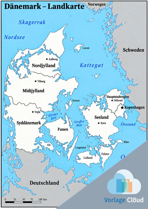 landkarte von dänemark