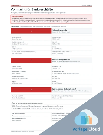 Sparkasse Vollmacht Formular Pdf